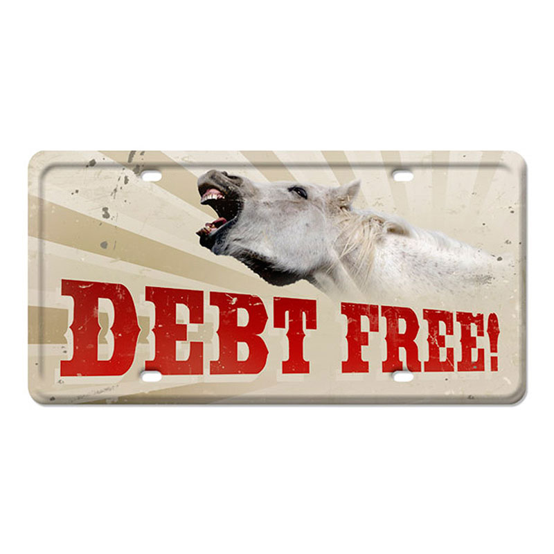 Debt Free Vintage Sign