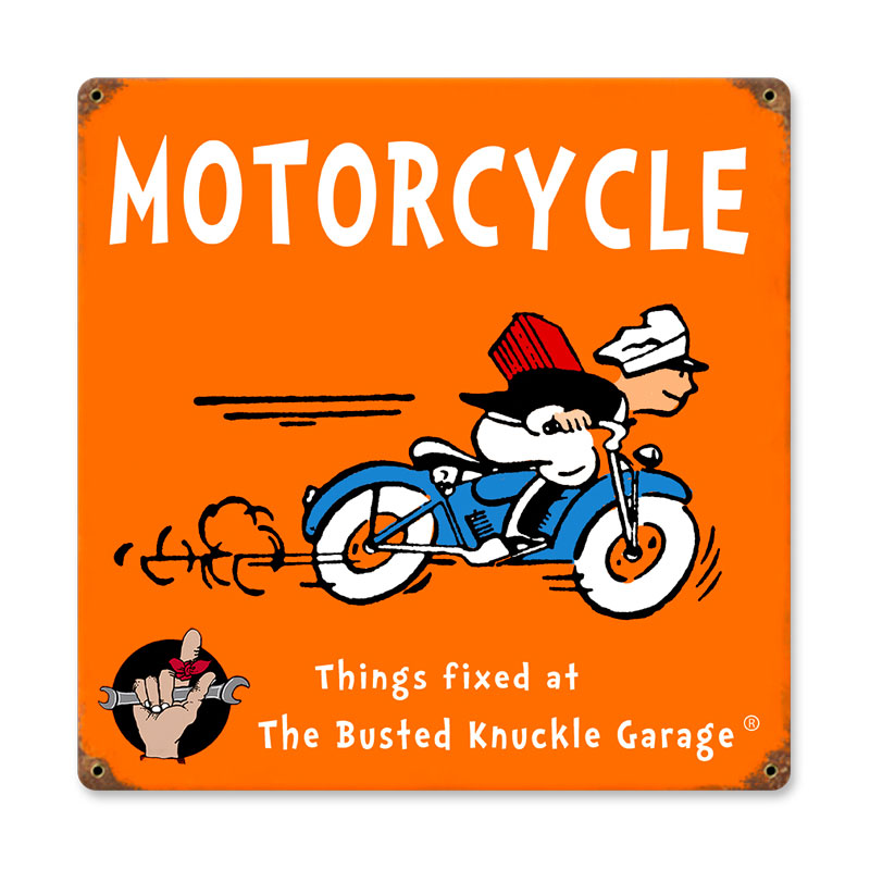Kids Motorcycle Vintage Sign
