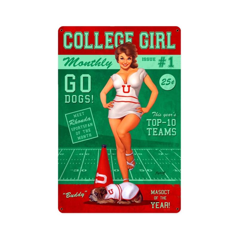 College Girl Vintage Sign
