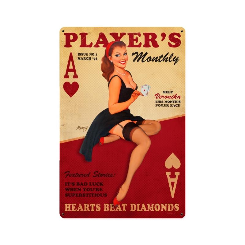 Players Poker Vintage Sign
