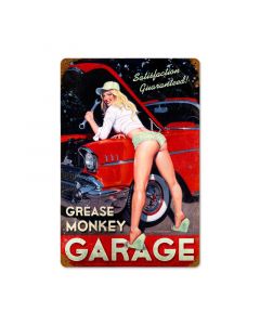 Grease Monkey Vintage Pinup Girl Metal Sign Art | Multiple Sizes