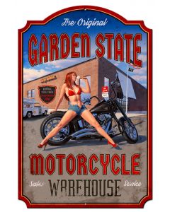 Garden State Day Vintage Pinup Girl Metal Sign Art | Multiple Sizes