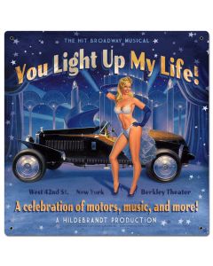 You Light Up My Life Vintage Pinup Girl Metal Sign Art | Multiple Sizes