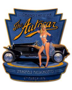 Autocar Exposition Pinup Girl Metal Sign Art | Multiple Sizes