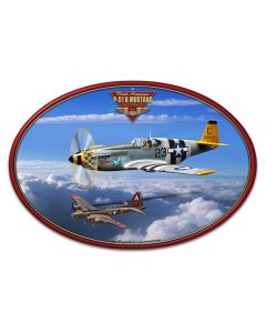 P-51B Mustang Metal Sign 16in X 11in  - PLASMA