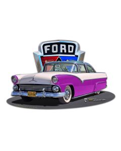 55 Ford Purple Kustom Emblem Metal Sign Art | Multiple Sizes