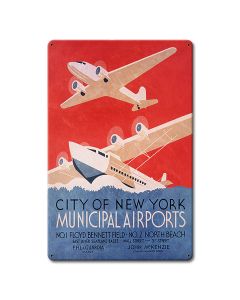 New York Seaplane Metal Sign 12in X 18in 