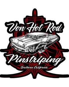 Von Hot Rod Pinstriping Metal Sign 12in X 12in  - PLASMA