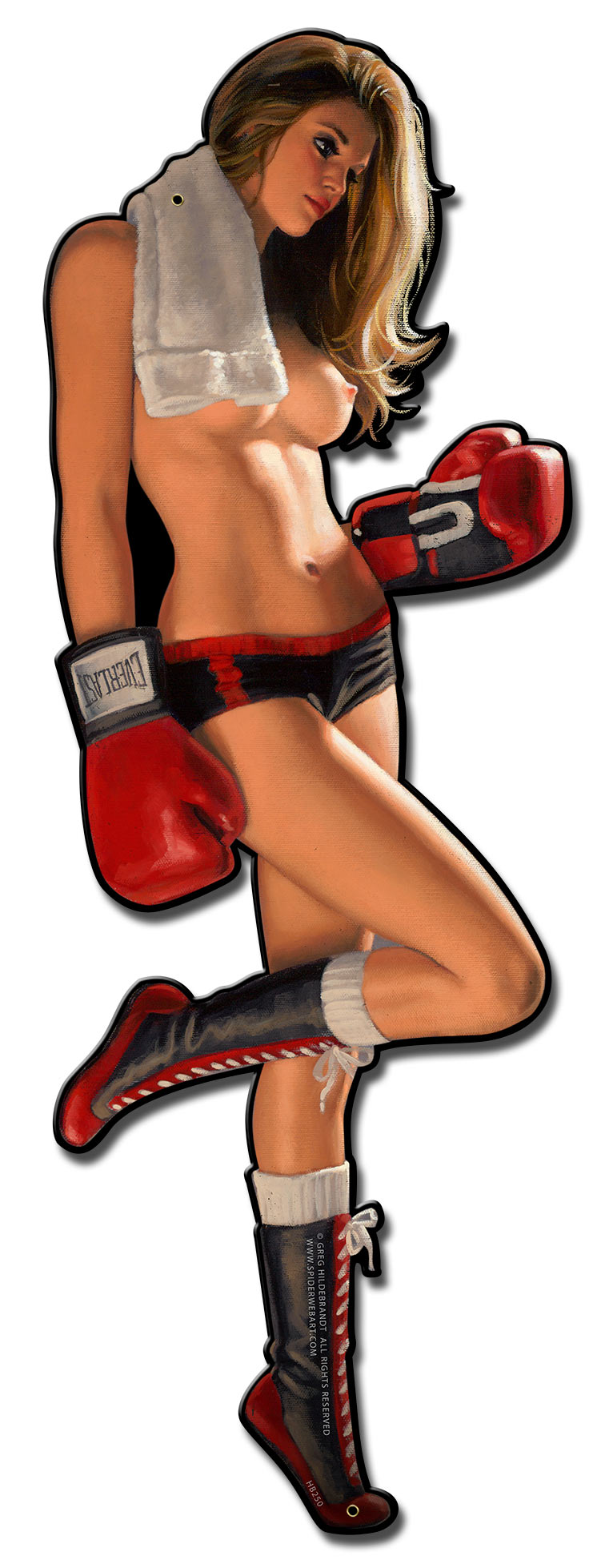 Boxing Girl Vintage Sign