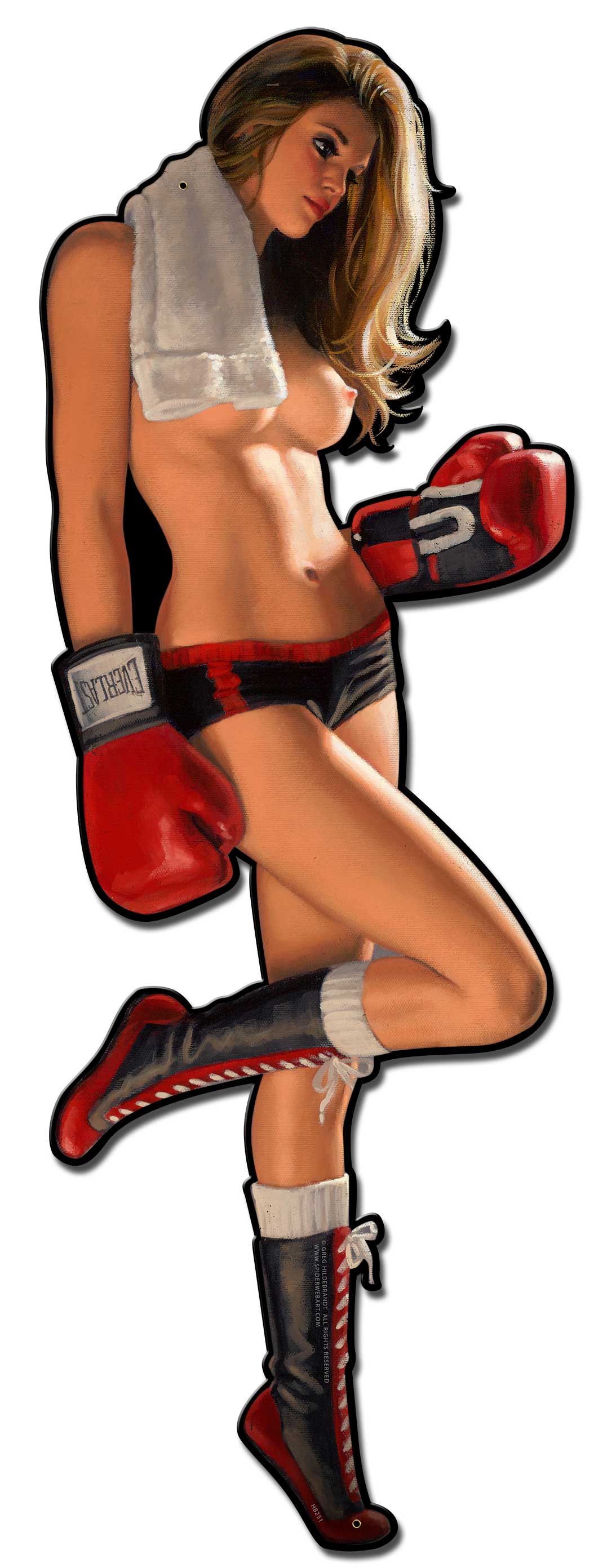 Boxing Girl Vintage Sign