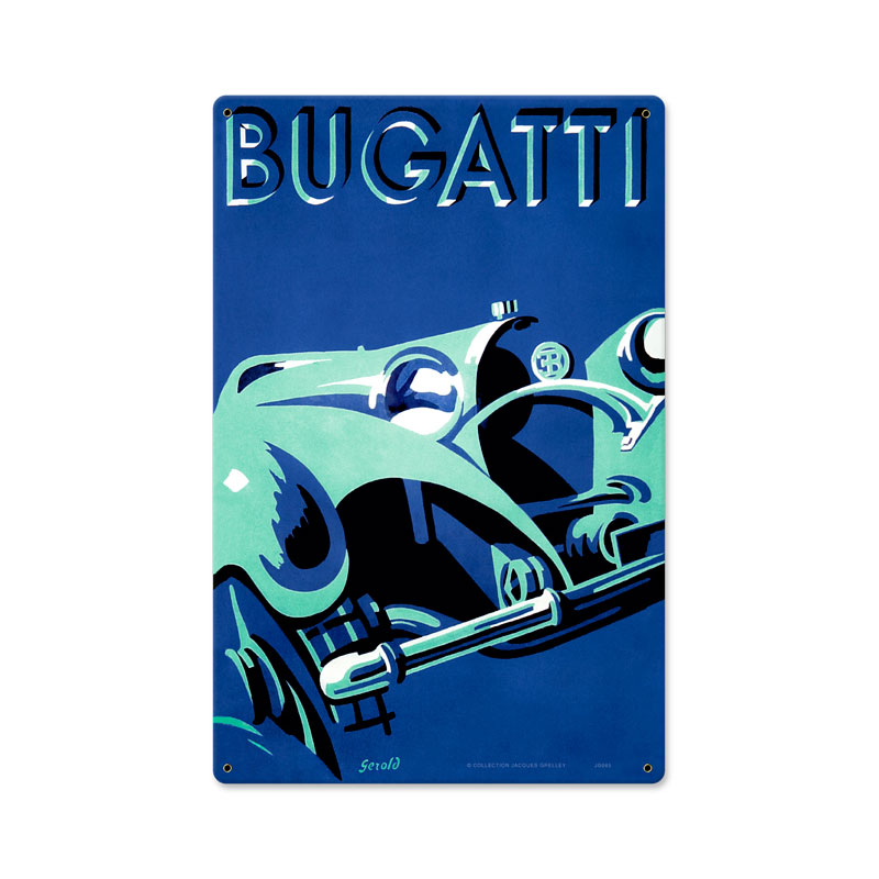 Bugatti Blue Vintage Sign