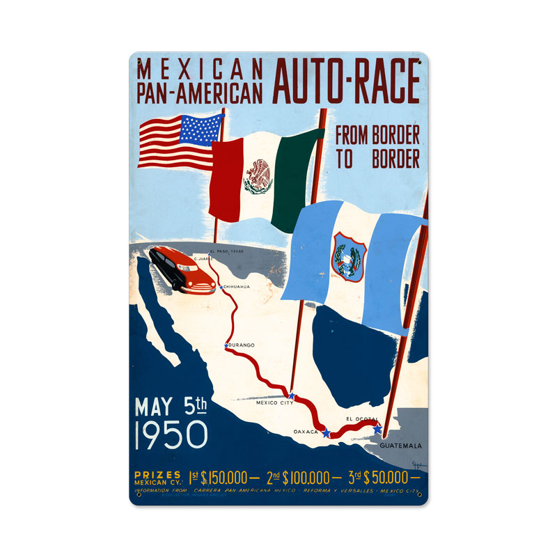 Mexican Auto Race Vintage Sign