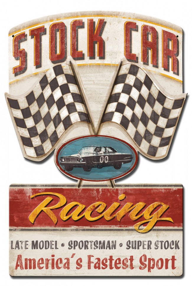 Stock Car Racing Vintage Sign