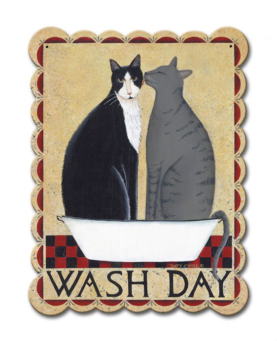 Wash Day Cats Vintage Sign