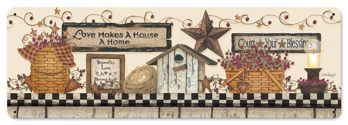 Love Makes A House A Home Vintage Sign