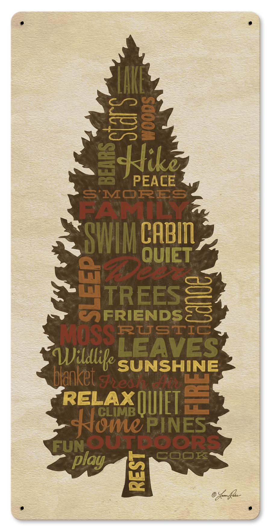 Tree Outdoor Words Vintage Sign