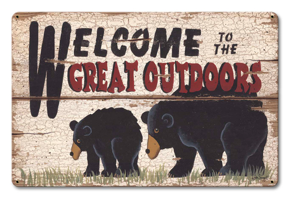 Welcome To The Great Outdoors Vintage Sign