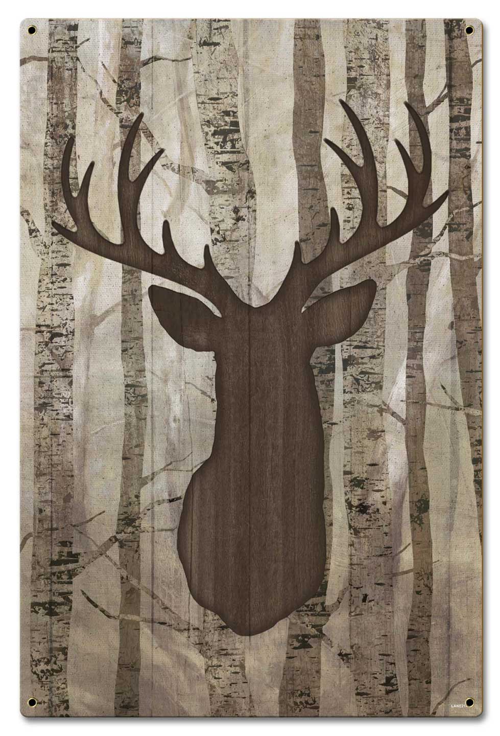 Stag Trees Vintage Sign