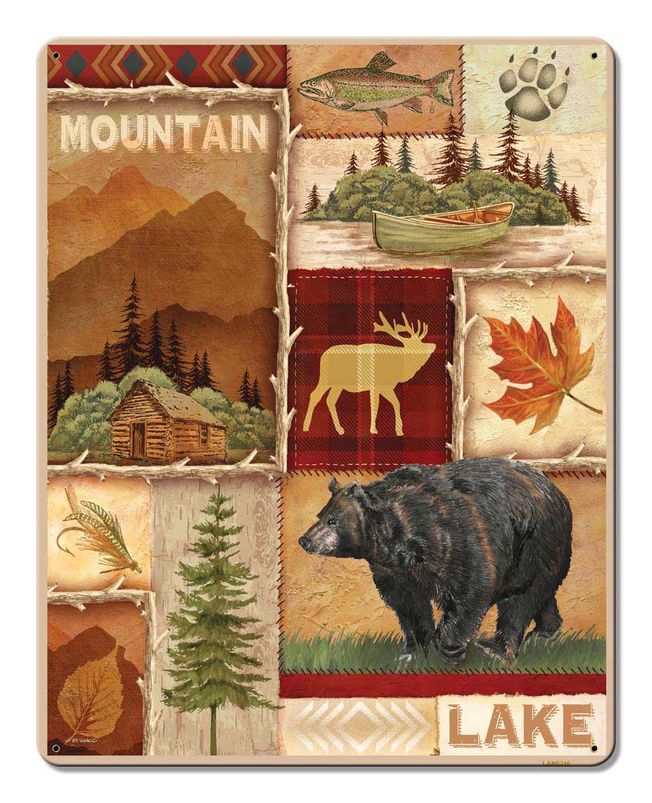 Mountain Lake Vintage Sign