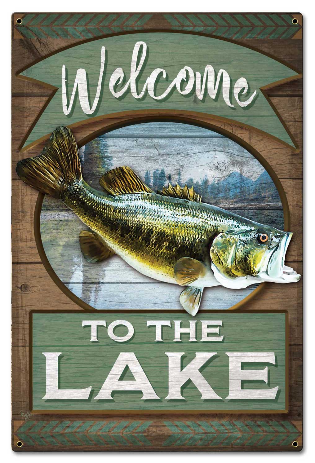 Welcome To The Lake Vintage Sign