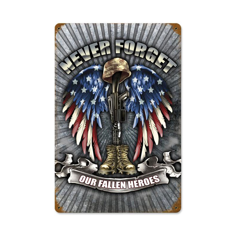 Fallen Heroes Vintage Sign