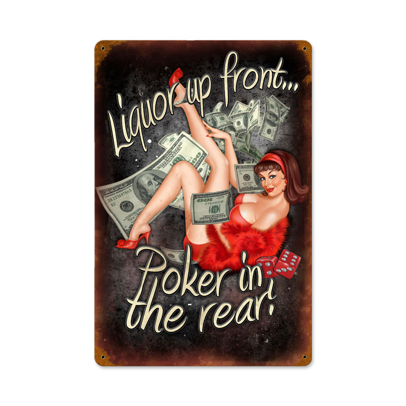Poker In The Rear Vintage Sign