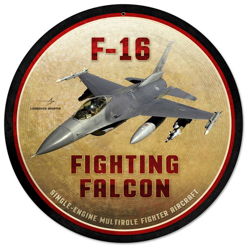 F16 Fighting Falcon Vintage Sign