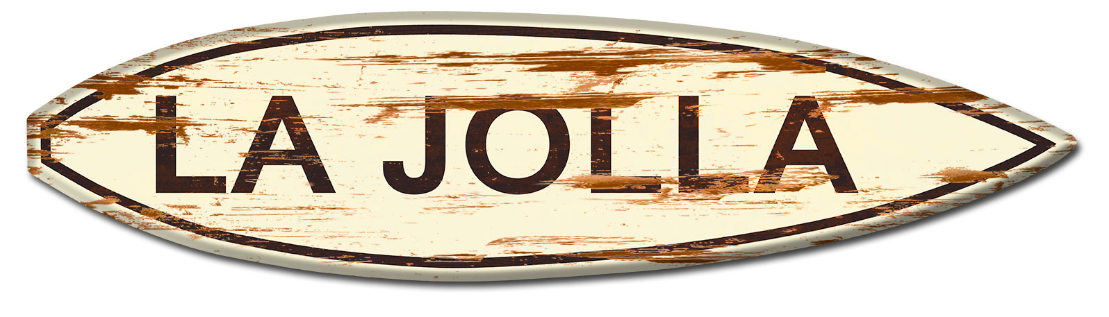 La Jolla Surf Board Wood Print Vintage Sign