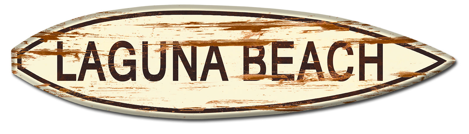 Laguna Beach Surf Board Wood Print Vintage Sign