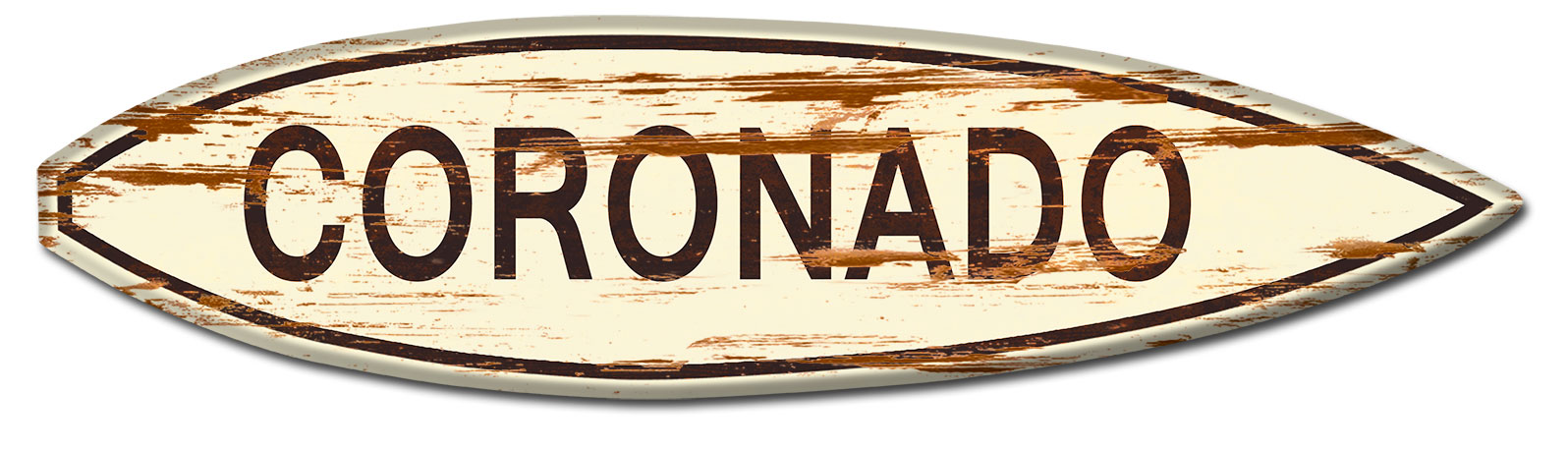 Coronado Surf Board Wood Print Vintage Sign