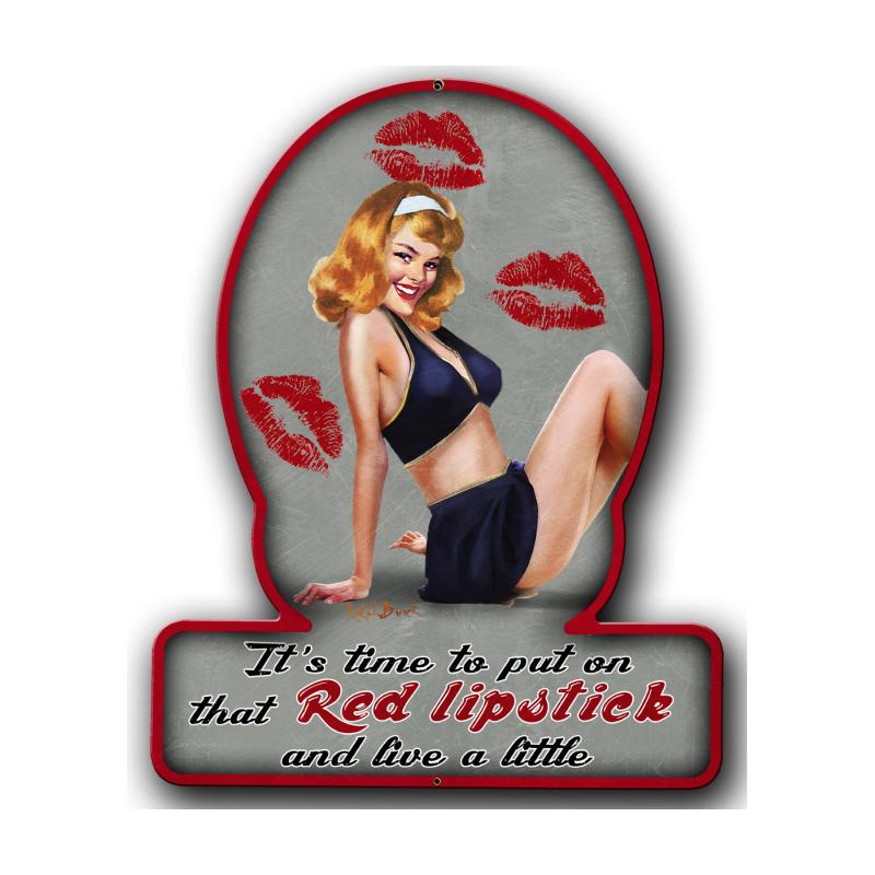 Red Lip Stick Vintage Sign