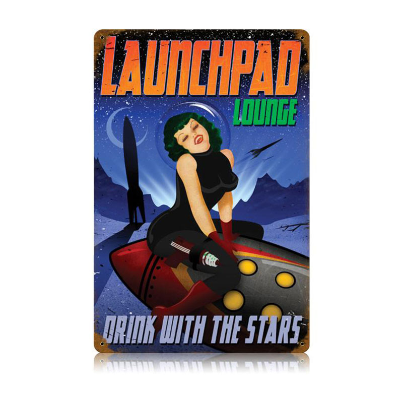 Launchpad Lounge Vintage Sign